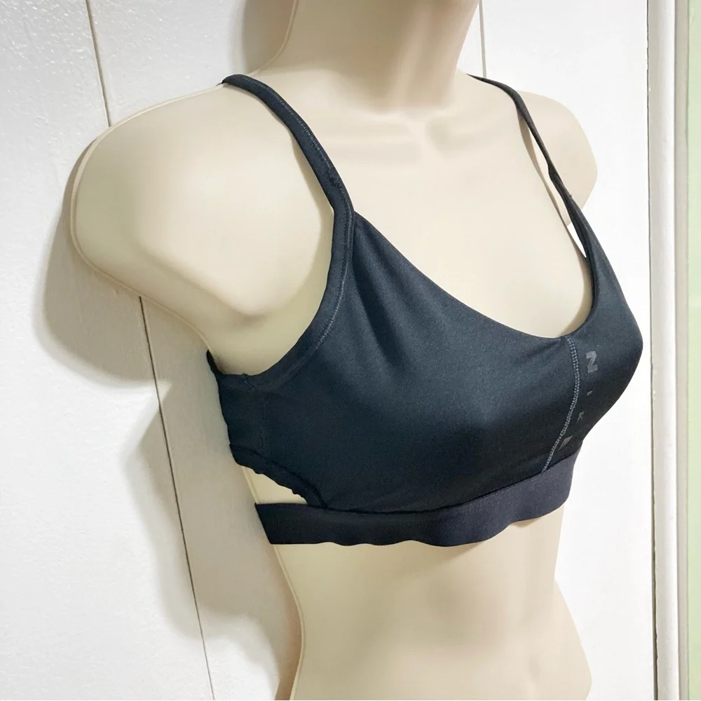 NIKE Dri-fit Light Support Criss Cross Mesh Back Sports Bra Black Womens Medium